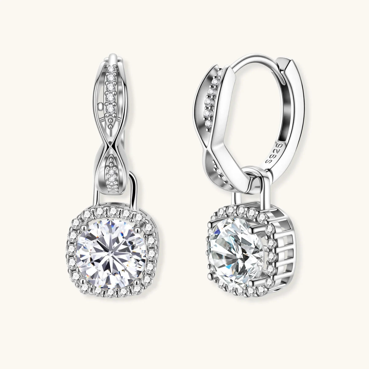 Photo 1 — Boucles d’oreilles Halo infini en moissanite