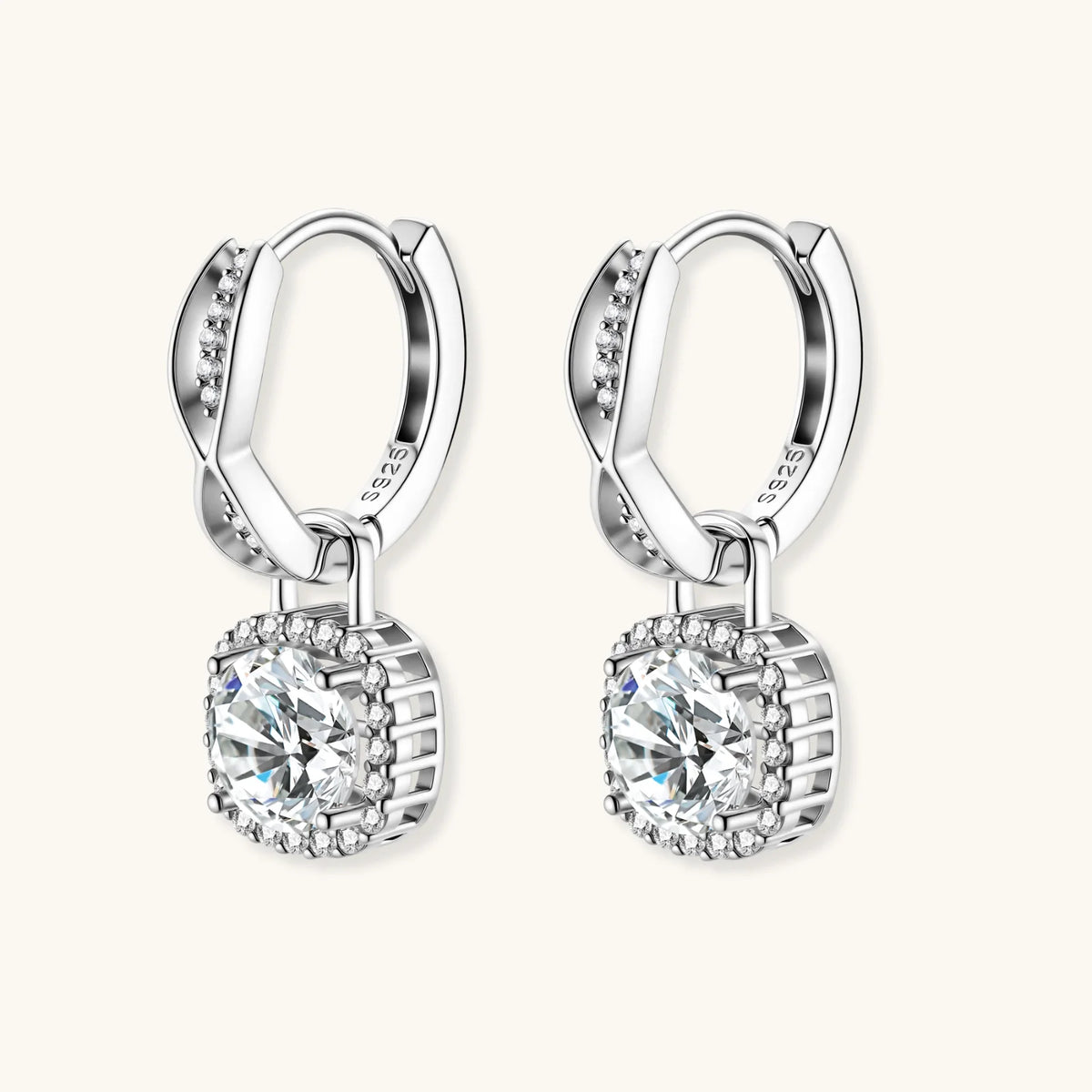 Photo 3 — Boucles d’oreilles Halo infini en moissanite