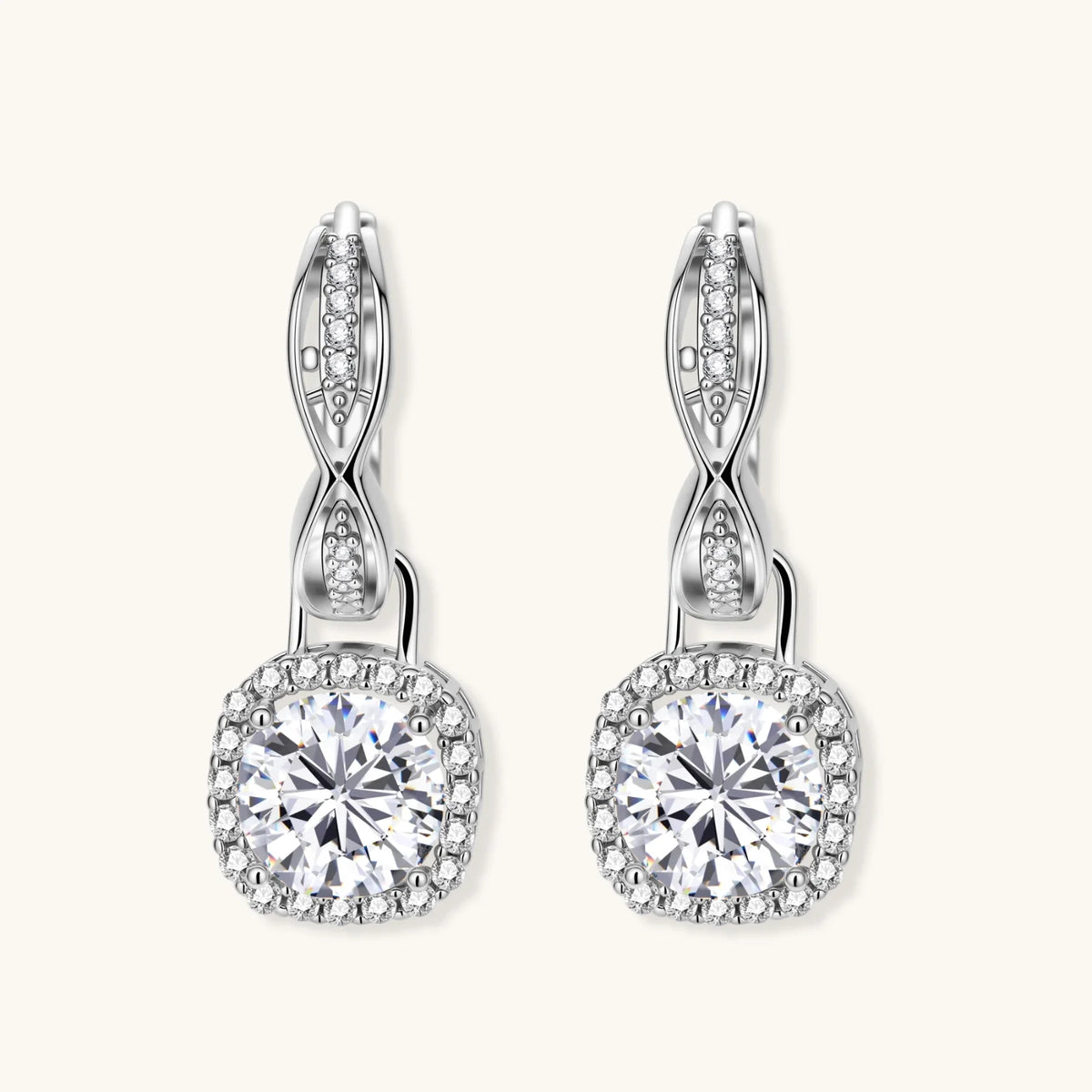 Photo 2 — Boucles d’oreilles Halo infini en moissanite