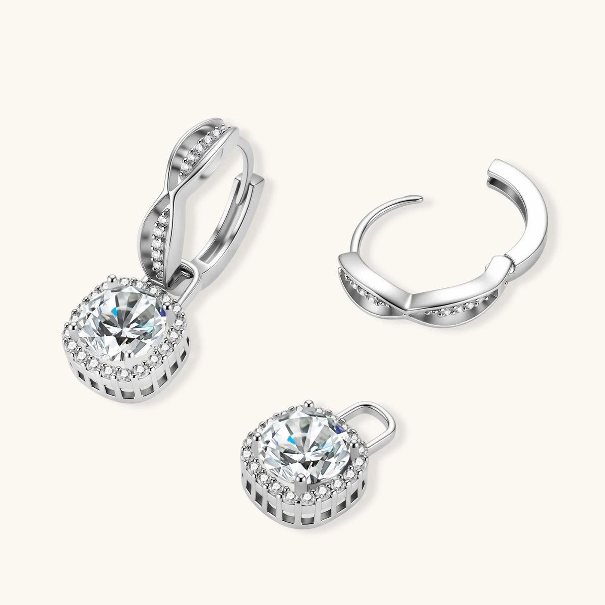 Photo 4 — Boucles d’oreilles Halo infini en moissanite