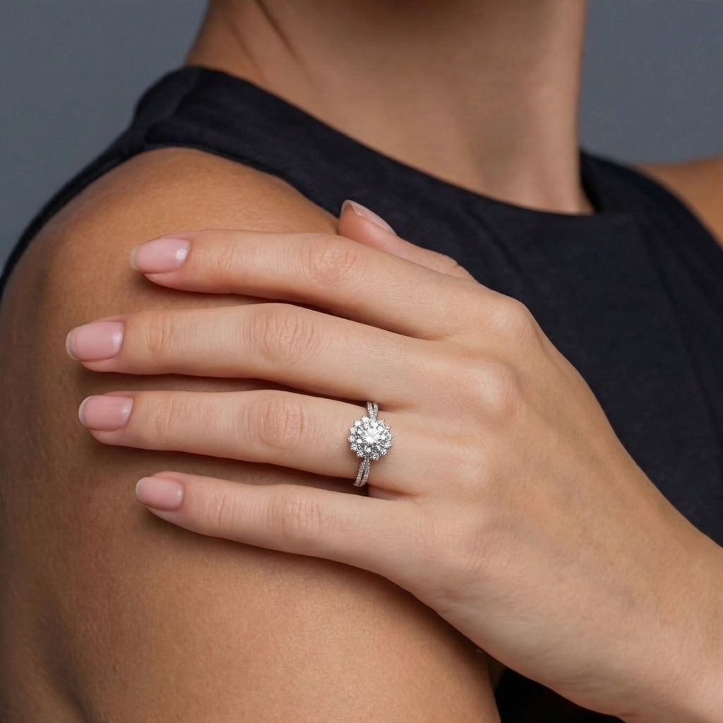 Stellar Halo Moissanite Ring jewelry product image