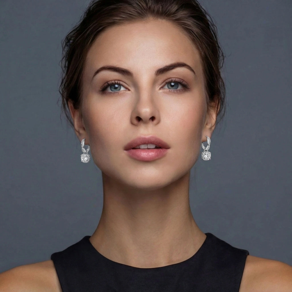 Twisted Infinity Halo Moissanite Earrings jewelry product image