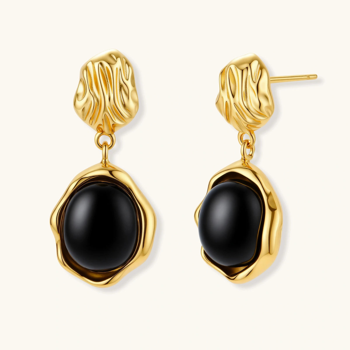 Photo 1 — Boucles d’oreilles pendantes Ondulation en agate