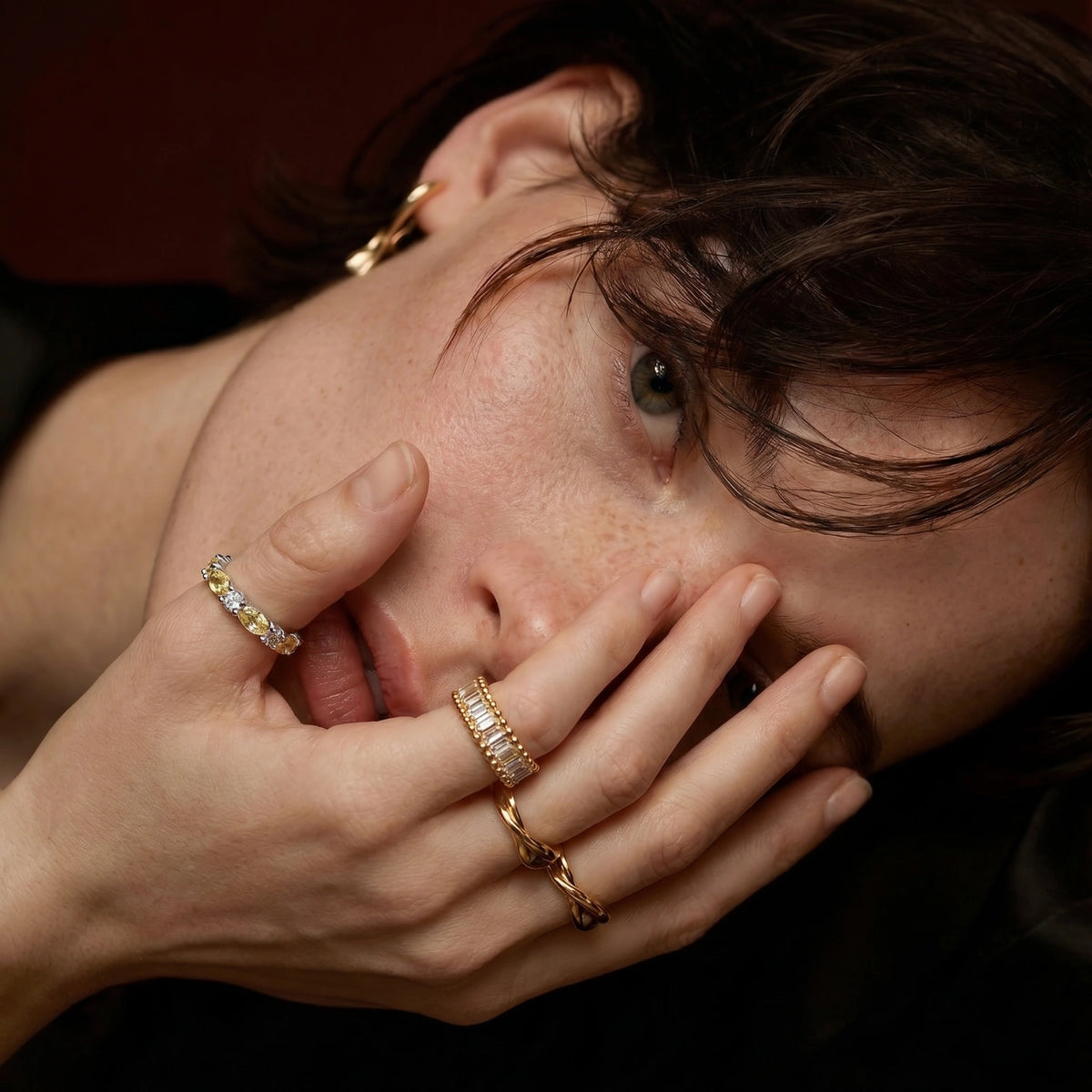 Photo 3 — Bague éternité Baguette dorée